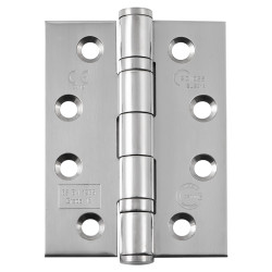 Eclipse Ball Bearing Marine Grade Butt Fire Door Hinge - 102 x 76 x 3mm - Polished Stainless - Pair