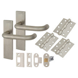 Touchpoint Satin Stainless Steel 19mm Return to Door Latch Door Handles Pack