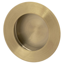 Altro Circular Flush Cabinet Pull Handle - 65mm Diameter - PVD Satin Brass