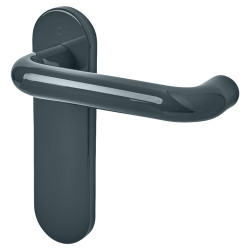 Hoppe AR600/21 Anthracite Grey Nylon Steel Core Safety Latch Door Handles - Paris Range - 165 x 46mm