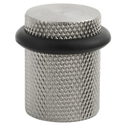 Hampstead Knurled Floor Door Stop - 22 x 30mm - Satin Stainless Steel