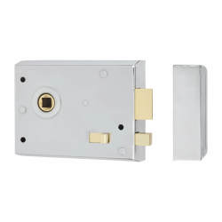Altro Rim Lock with Snib - 105 x 80mm - Satin Chrome