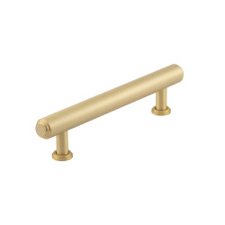Burlington by Frelan Belgrave 18mm Stepped T-Bar Cabinet Pull Handle - 128mm c/c - Satin Brass