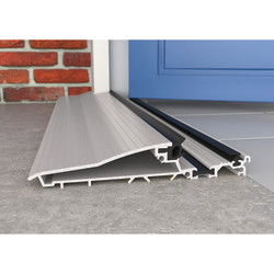 Exitex Mobility Threshold with Long Ramp - 2000mm Length - Inward Opening Doors - Mill Aluminium