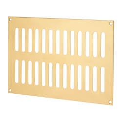 Hampstead Plain Slotted Vent - 242 x 165mm - 6600mm² Free Air Flow - Polished Brass