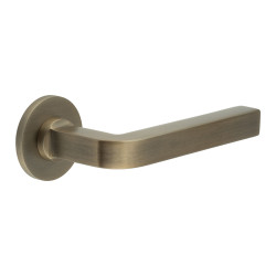 CRES by Frelan Antique Brass Sprung Fire Rated Door Handles on Round Rose - CR-104 Range