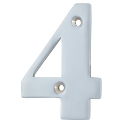 79mm Screw Fix Door Numeral - 4 - Satin Chrome
