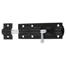 Traditional Tower Gate Bolt - Straight - 110mm Length - Black Japanned