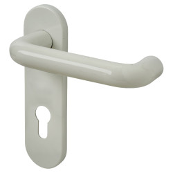 Hoppe AR600/23 Diamond White Nylon Steel Core Euro Lock Door Handles - 72mm c/c - Paris Range