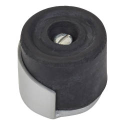 Altro Round Floor Mounted Door Stop - 30 x 35mm - Satin Anodised Aluminium