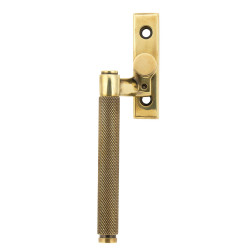 From The Anvil Brompton Knurled Locking Espagnolette Casement Window Handle - Left - Aged Brass