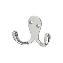 Altro Diecast Double Coat Hook - 70 x 28mm - Polished Chrome - Pack of 10