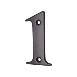 79mm Screw Fix Door Numeral - 1 - Black