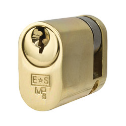 Eurospec 5 Pin 40mm Oval Single Cylinder - 30 + 10mm - Polished Brass - Keyed Alike