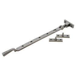 Olde Forge Square Casement Window Stay - 12"/300mm - Polished Iron