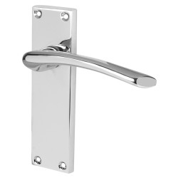 Touchpoint Polished Chrome Latch Door Handles - Rimini Range - 151 x 42mm