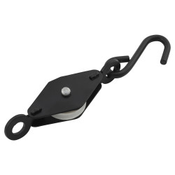 Line Pulley - Hook & Wheel - 172 x 38mm - Black