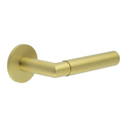 CRES by Frelan Satin Brass Fixed Dead Door Handles on Round Rose - CR-102 Range