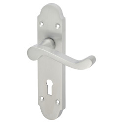 Touchpoint Satin Chrome Victorian Summer Scroll Keyhole Lock Door Handles - 168 x 40mm