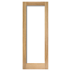 LPD Pattern 10 1 Light Clear Glazed Unfinished Solid Internal Door - 2040 x 626 x 40mm - Oak