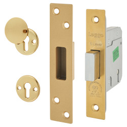 Legge Heavy Duty BS3621:2007 5 Lever Deadlock - 76mm Case - 57mm Backset - Polished Brass