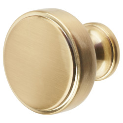 Crofts & Assinder Calgary Round Cabinet Knob - 40mm Diameter - Satin Brass