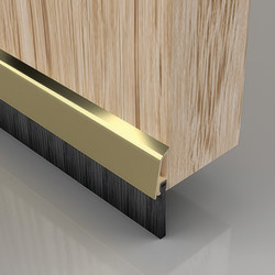 Stormguard Concealed Fixed Bottom Door Brush - 838mm Length - Brush Size 25mm - Gold