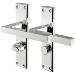 Serozzetta by Carlisle Brass Polished Chrome Bathroom Door Handles - Stratus Range - 180 x 40mm
