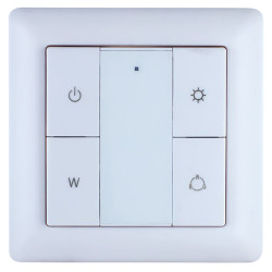 Integral LED Bluetooth & RF Universal Wall Mounted Touch Remote Control for LED Strip Lights - White