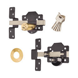 GateMate Locking Long Throw Gate Lock - 50mm Gate Thickness - 1 Keyhole/1 Button - 316 Stainless Steel