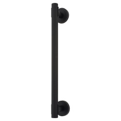 Hampstead Knurled T-Bar Door Pull Handle on Rose - Screw Fix - 300mm Centres - Matt Black
