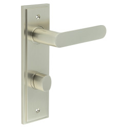 Burlington by Frelan Satin Nickel Fire Rated DIN Bathroom Door Handles - Kensington - Inner 2 - 200 x 55mm