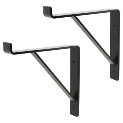Olde Forge Steel Scaffold Board Shelf Bracket - Type 1 - 236 x 234 x 40mm - Black Powder Coated Iron