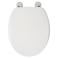 Croydex Kielder Flexi-Fix Standard Close Wooden Toilet Seat - White