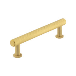 Burlington by Frelan Piccadilly 15mm Knurled T-Bar Cabinet Pull Handle - 128mm c/c - Satin Brass