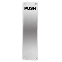 Altro Stainless Steel Finger Plate - Push - 300 x 75 x 1.5mm - Polished