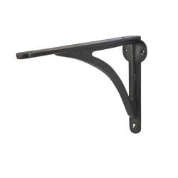 From The Anvil Curved Steel Shelf Bracket - 249 x 174mm - Black Beeswax