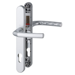 Hoppe Birmingham 1117/3810N uPVC Multipoint Door Handle - Long Plate - 92mm c/c - 44mm door - Silver