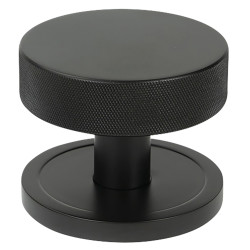 From The Anvil Brompton Round Knurled Centre Door Knob - 90mm Rose - Aged Bronze