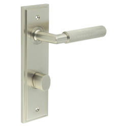 Burlington by Frelan Satin Nickel Fire Rated DIN Bathroom Door Handles - Piccadilly - Inner 2 - 200 x 55mm