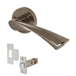 Excel Black Nickel Privacy Door Handles on Round Rose - Flex Range