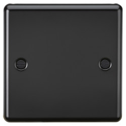 Knightsbridge 1 Gang Round Edge Blank Plate - Matt Black