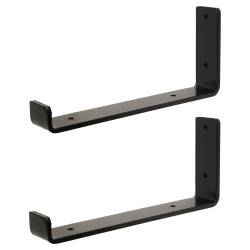 Olde Forge Steel Scaffold Board Shelf Bracket - Type 2 - 245 x 108 x 40mm - Black Powder Coated Iron