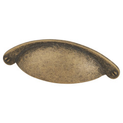 Altro Chest Drawer Cabinet Cup Handle - 64mm Centres - Antique Brass