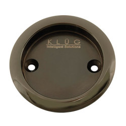 Klug Round Screw Fixed Flush Handle - 63mm Diameter - Polished Black Nickel