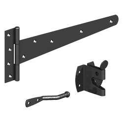 GateMate Medium Duty Pedestrian Gate Kit with Auto Gate Catch - 350mm - Epoxy Black