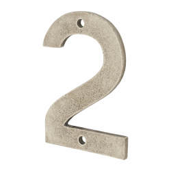 Finesse 76mm Screw Fix Door Numeral - 2 - Pewter