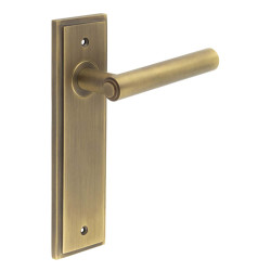 Burlington by Frelan Antique Brass Fire Rated Latch Door Handles - Richmond - 200 x 55mm