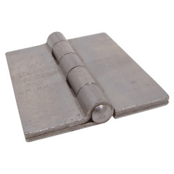 Double Pressed Steel Hinge - 75 x 60 x 4mm - Self Colour Steel - Pair