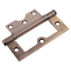 Ball Bearing Flush Door Hinge - 100 x 72 x 2.5mm - Antique Brass - Pair